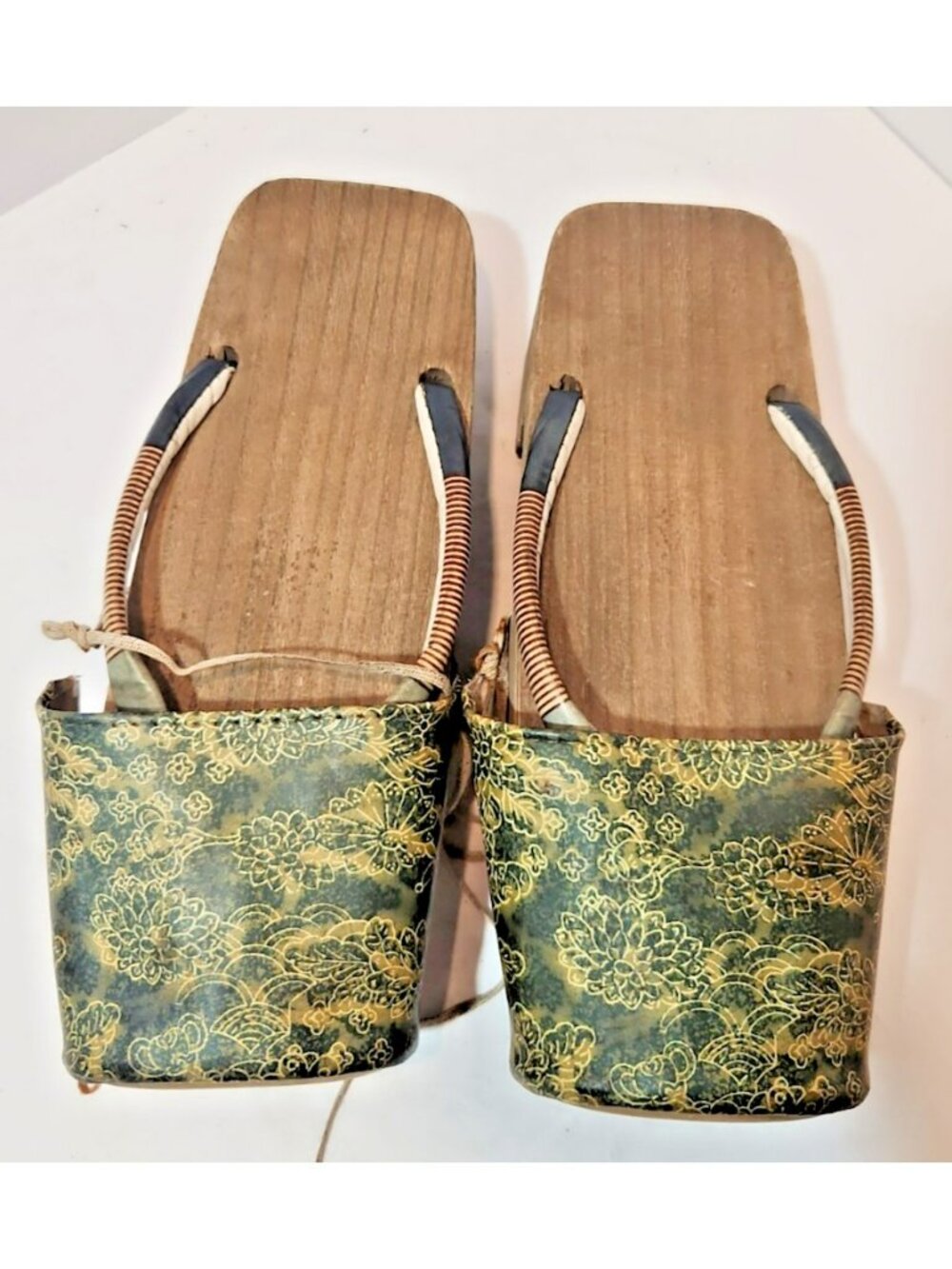 Vintage Japanese Shigure Geta Wooden Clogs Rain Shoes Tsuma-gake Kimono Rare